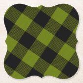 Grüner Büffel-Karo-Garten Untersetzer (Vorderseite)