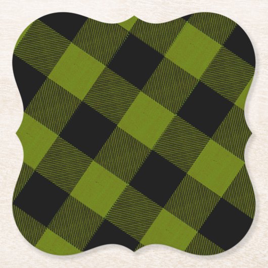Grüner Büffel-Karo-Garten Untersetzer (Vorderseite)