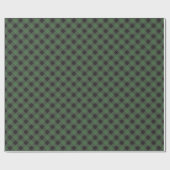 Grüner Büffel-Karo Geschenkpapier (Flach)