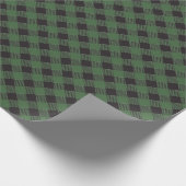 Grüner Büffel-Karo Geschenkpapier (Ecke)