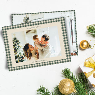 Grüner Büffel-Karo Horizontal-Foto Weihnachten