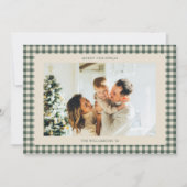 Grüner Büffel-Karo Horizontal-Foto Weihnachten (Vorderseite)