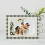 Grüner Büffel-Karo Horizontal-Foto Weihnachten (Stehend Vorderseite)