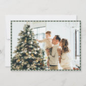 Grüner Büffel-Karo Horizontal-Foto Weihnachten (Rückseite)