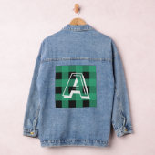 Grüner Büffel-Karo-Muster mit Monogramm Jeansjacke (Hangar)