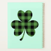 Grüner Büffel-Karo-Plaid-Schmetterlingsklee-Design Planer (Rückseite)