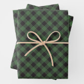 Grüner Büffel-Karo-Scheck Geschenkpapier Set (Beispiel)