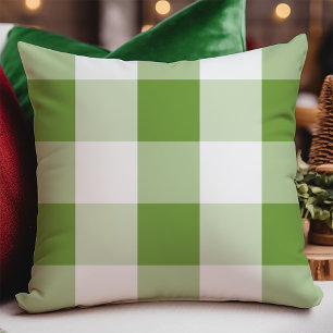 Grüner Büffel-Karo-Weihnachten Kissen