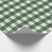 Grüner Büffelkariert Weihnachten Geschenkpapier (Ecke)