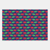 Grüner Bulle & Roter Bär, DIY-Farbe BG, Schwarz Ws Geschenkpapier Set (Vorderseite 3)