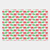 Grüner Bulle & Roter Bär, DIY-Farbe BG, Schwarz Ws Geschenkpapier Set (Vorderseite)