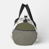 Grüner Burgunder-Wildblumen-Monogramm-Name Duffle Bag (Rechts)