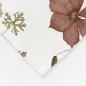 Grüner Burgunder-Wildblumen-Monogramm-Name Fleecedecke (Ecke)