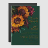 Grüner Burnt Orange Bloral Hochzeit Einladung (Vorne/Hinten)