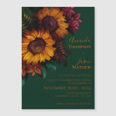 Grüner Burnt Orange Bloral Hochzeit Einladung (Vorderseite)