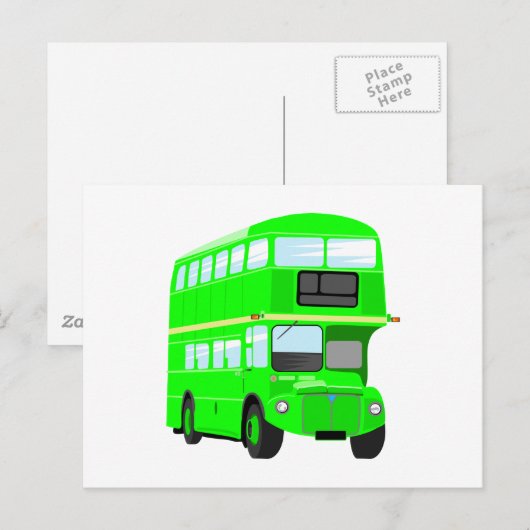 Grüner Bus Postkarte (Vorne/Hinten)