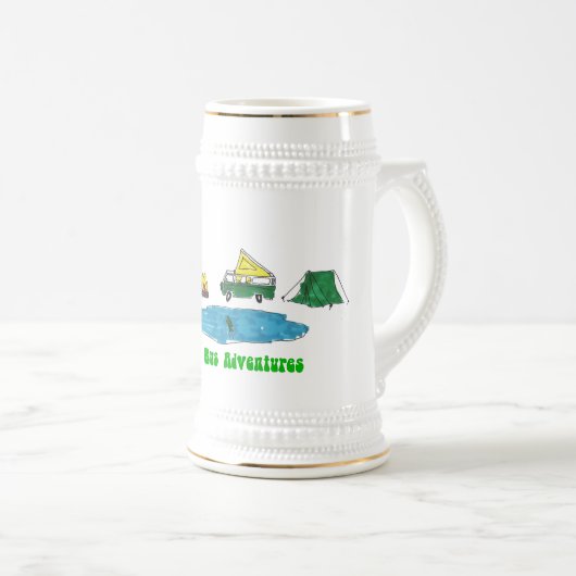 Grüner Bus wagt Stein Bierglas (VorderseiteRechts)