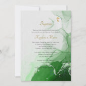 Grüner Canyon Textur Orthodoxe Christliche Taufe Einladung (Vorderseite)