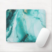 Grüner Carrara Mousepad (Mit Mouse)
