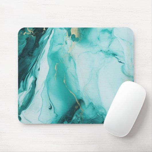 Grüner Carrara Mousepad (Mit Mouse)