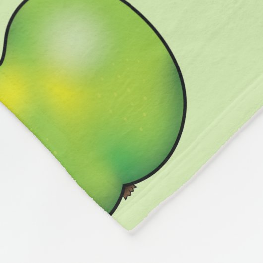 Grüner Cartoon Apfelfruchtmuster Fleecedecke (Ecke)