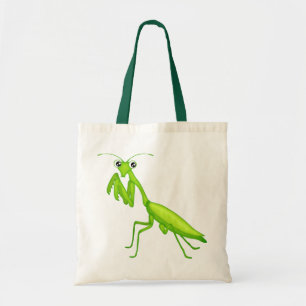 Grüner Cartoon Gebet Mantis Leinwand Tote Tasche