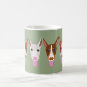 Grüner Cartoon Podenco-Hunde-Gesichter Kaffeetasse (Mittel)