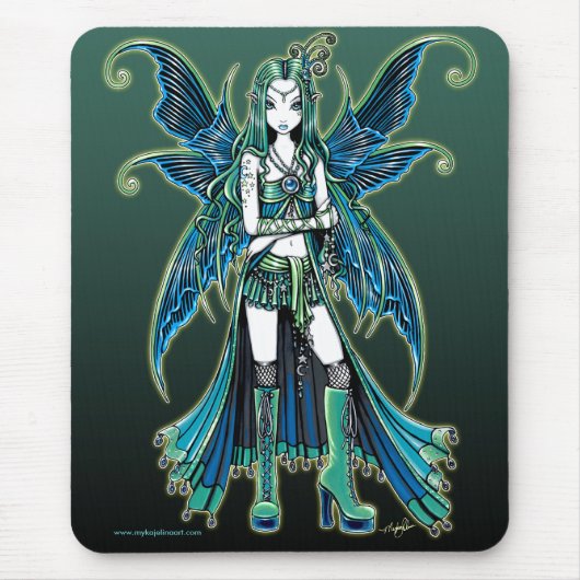Grüner Celetial Stern-feenhafte Kunst Mousepad (Vorne)