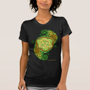 Grüner Celtic-Spiralen-Dreiheits-Knoten T-Shirt