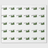 Grüner CH-47 Chinook Militär-Hubschrauber Geschenkpapier (Flach)