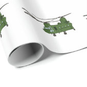 Grüner CH-47 Chinook Militär-Hubschrauber Geschenkpapier (Rolleneckpunkt)