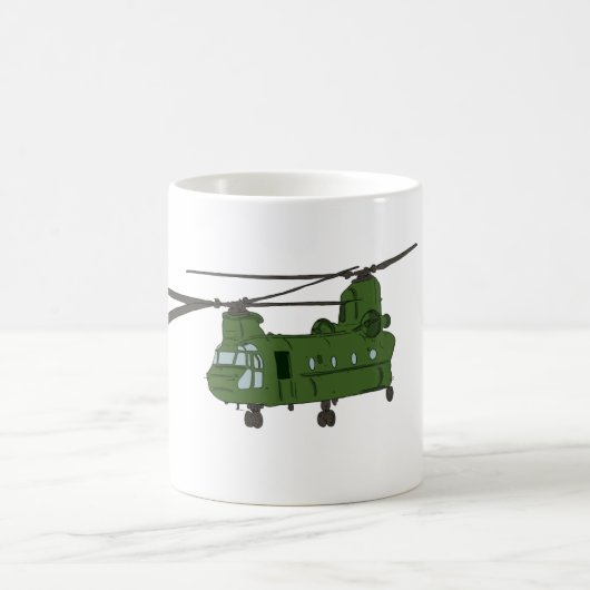 Grüner CH-47 Chinook Militär-Hubschrauber Kaffeetasse (Mittel)