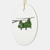 Grüner CH-47 Chinook Militär-Hubschrauber Keramik Ornament (Links)
