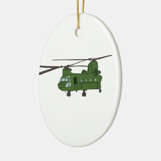 Grüner CH-47 Chinook Militär-Hubschrauber Keramik Ornament (Links)