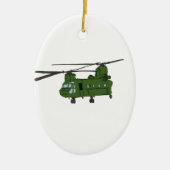 Grüner CH-47 Chinook Militär-Hubschrauber Keramik Ornament (Vorne)
