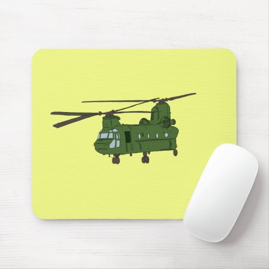 Grüner CH-47 Chinook Militär-Hubschrauber Mousepad (Mit Mouse)
