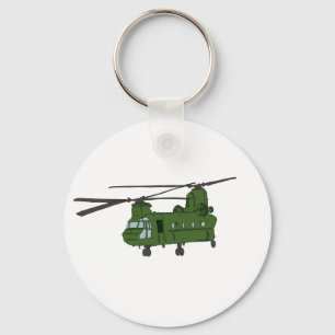 Grüner CH-47 Chinook Militär-Hubschrauber Schlüsselanhänger