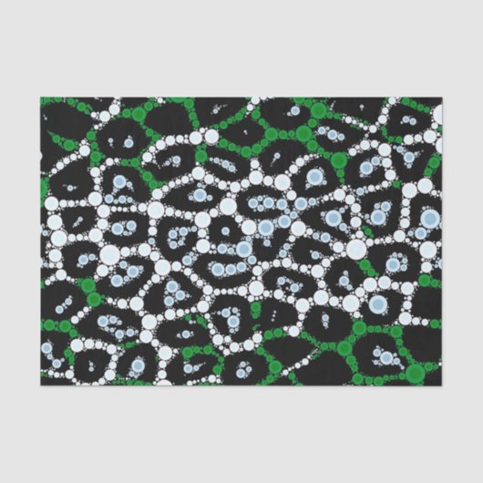 Grüner Cheetah-Kreis abstrakt Seidenpapier (Vorderseite)