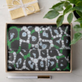 Grüner Cheetah-Kreis abstrakt Seidenpapier (Geschenk)