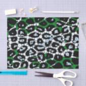 Grüner Cheetah-Kreis abstrakt Seidenpapier (Handwerk)