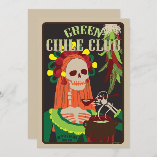 Grüner Chile Einladung (Vorne/Hinten)