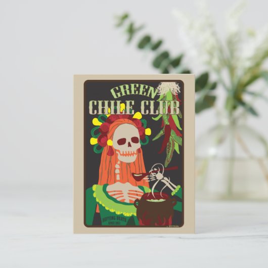 Grüner Chile Postkarte (Stehend Vorderseite)