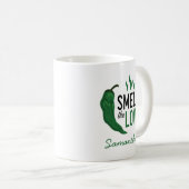 Grüner Chile Rieche die Liebe Kaffeetasse (VorderseiteRechts)