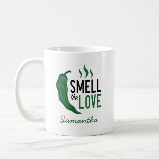 Grüner Chile Rieche die Liebe Kaffeetasse (Links)
