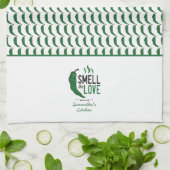 Grüner Chile Riechen Sie die Liebe Küchentuch (Gefaltet)