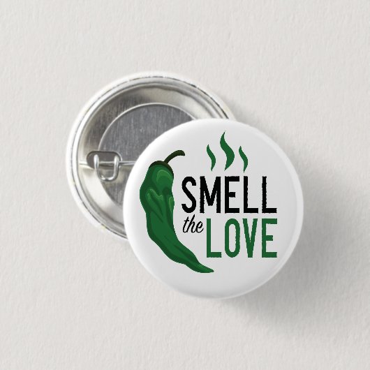 Grüner Chile Riecht die Liebe Button (Vorne & Hinten)