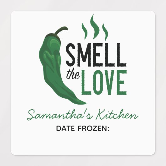 Grüner Chile Riecht die Liebe Labels Etiketten (Design 2)