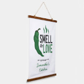 Grüner Chile Riecht die Liebe Wandteppich Mit Holzrahmen (Gewinkelt)