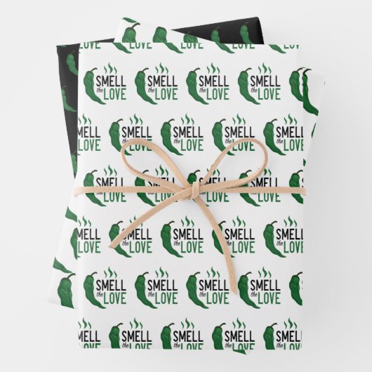 Grüner Chile riecht nach den Liebe-Umschlagpapier- Geschenkpapier Set (Beispiel)