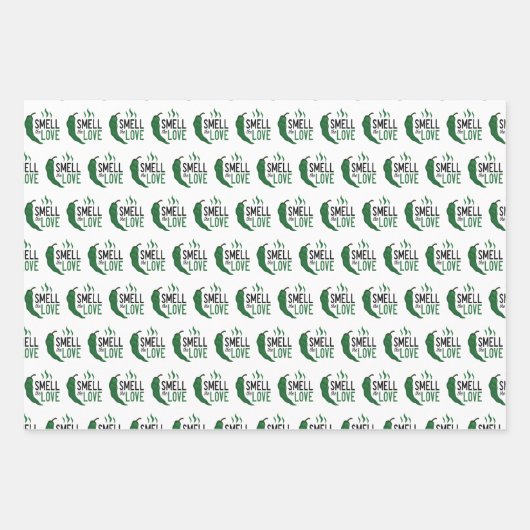 Grüner Chile riecht nach den Liebe-Umschlagpapier- Geschenkpapier Set (Vorderseite)